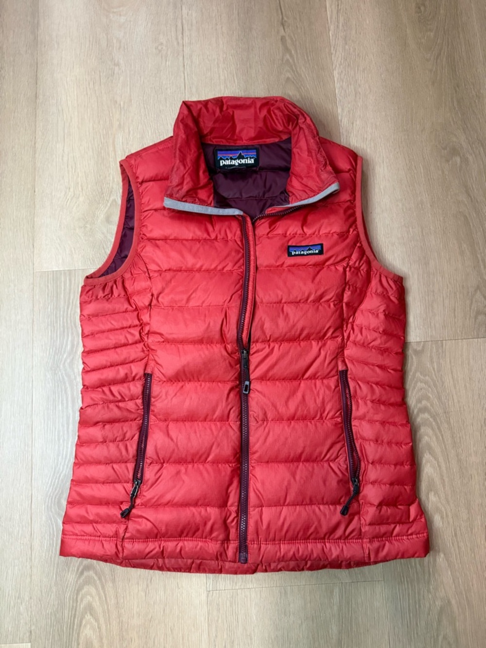 Patagonia Red Orange Quilted Down Vest